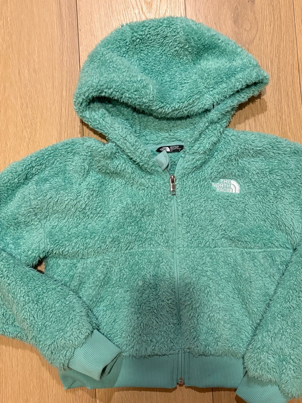 The North Face Kids' Mint Green Sherpa Hoodie Jacket